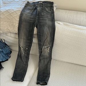 Citizen’s of Humanity Distressed Carlie Crop Dark Gray Jeans